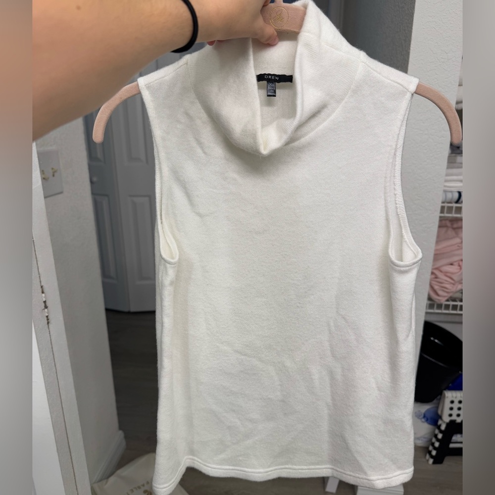 Drew ivory mock neck sleeveless top xs